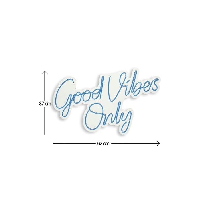 Iluminación LED decorativa de plástico Good Vibes Only 2 azul 37x62x2 cm