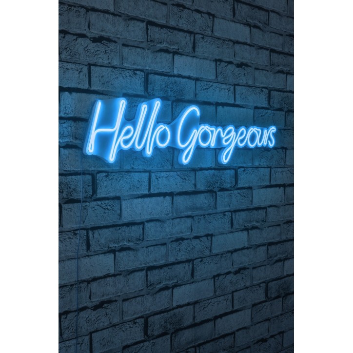 Iluminación LED decorativa de plástico Hello Gorgeous azul 74x17x2 cm