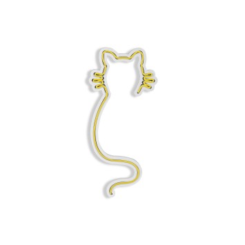 Iluminación LED decorativa de plástico Cat amarillo 22x48x2 cm