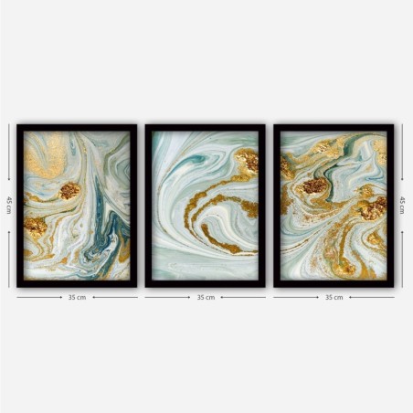 Cuadro decorativo enmarcado 3SC116 multicolor 35x45 cm (3 piezas)