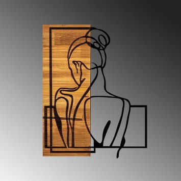 Decoración pared de madera Woman Posture nogal claro negro 39x3x50 cm