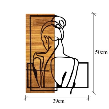 Decoración pared de madera Woman Posture nogal claro negro 39x3x50 cm