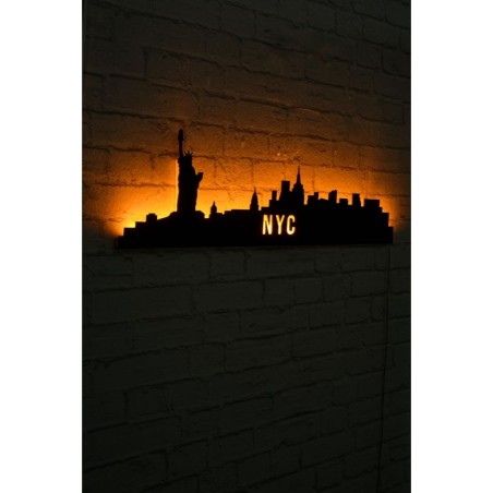 Iluminación LED decorativa NYC Skyline amarillo 80x24 cm