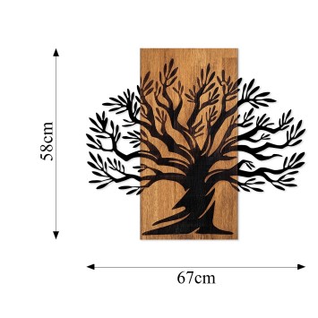 Decoración pared de madera Monumental Tree nogal negro 67x58 cm