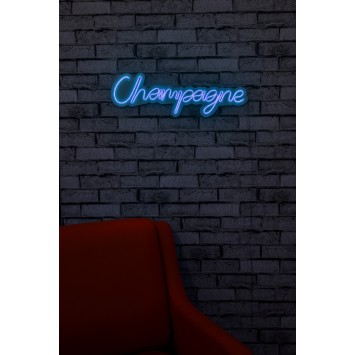 Iluminación LED decorativa de plástico Champagne azul 60x18x2 cm