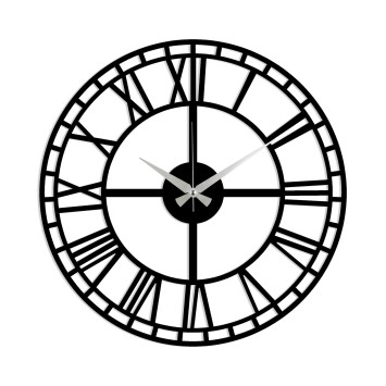 Reloj de pared metal Metal Wall Clock 2 negro 48x48 cm