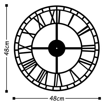 Reloj de pared metal Metal Wall Clock 2 negro 48x48 cm