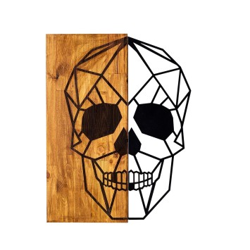 Decoración pared de madera Skull nogal negro 44x58 cm