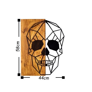 Decoración pared de madera Skull nogal negro 44x58 cm