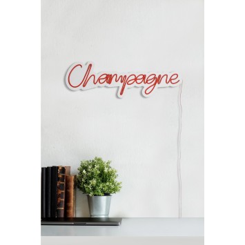 Iluminación LED decorativa de plástico Champagne rojo 60x18x2 cm