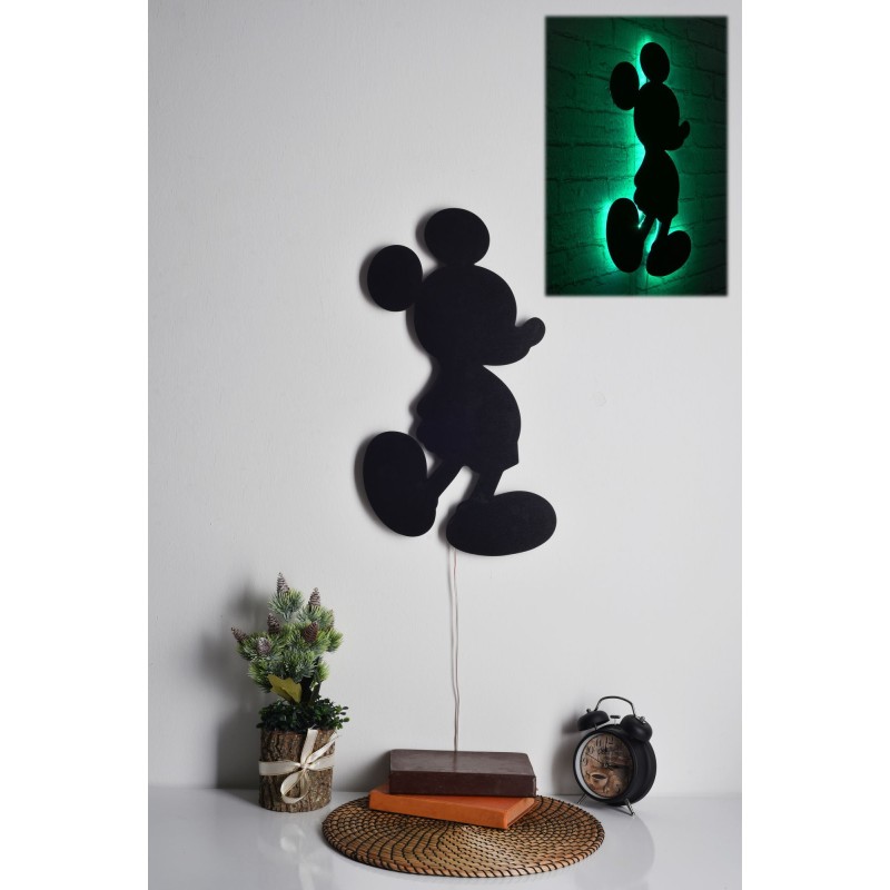 Iluminación LED decorativa Mickey Mouse verde 32x50 cm