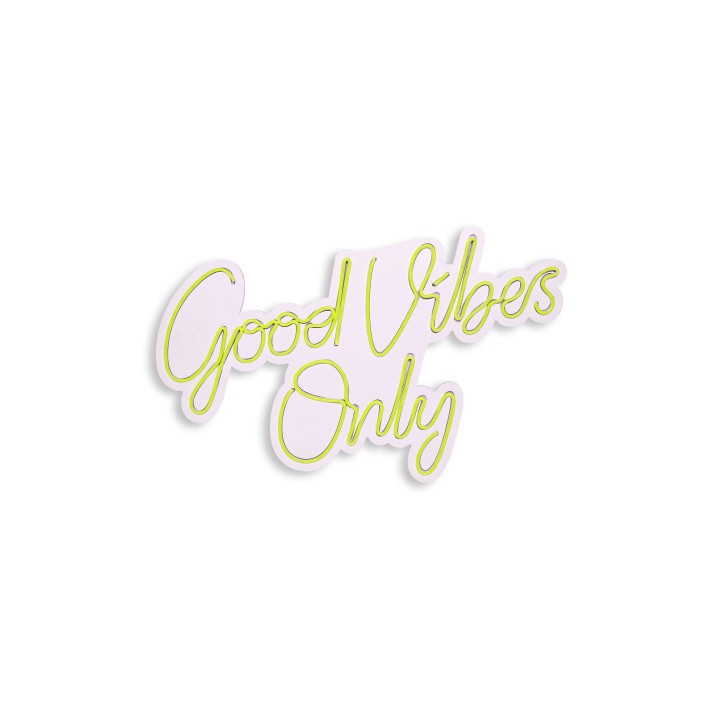 Iluminación LED decorativa de plástico Good Vibes Only 2 amarillo 37x62x2 cm