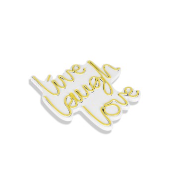 Iluminación LED decorativa de plástico Live Laugh Love amarillo 30.5x35.5x2 cm