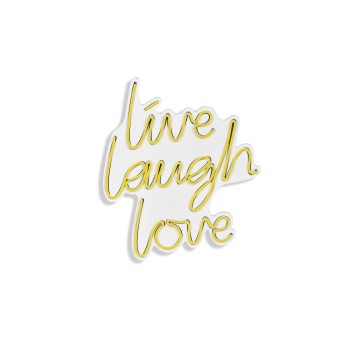 Iluminación LED decorativa de plástico Live Laugh Love amarillo 30.5x35.5x2 cm