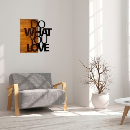 Decoración pared de madera Do What You Love nogal negro 54x58 cm