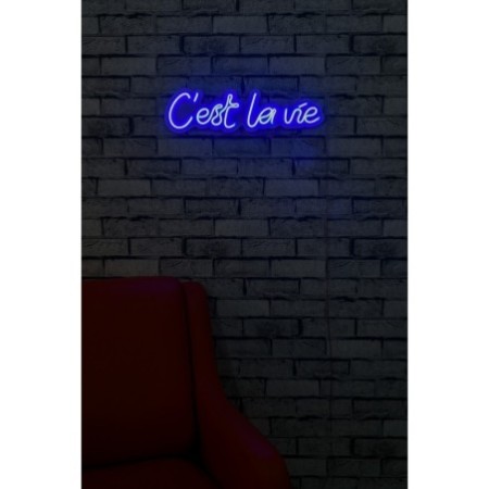 Iluminación LED decorativa de plástico C'est La Vie azul 50x14x2 cm