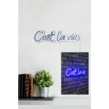 Iluminación LED decorativa de plástico C'est La Vie azul 50x14x2 cm