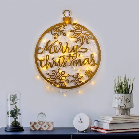 Decoración pared de metal XMASGOLD -30 oro 66x63 cm