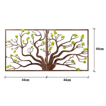 Decoración pared Tree 1 verde marrón 90x1x44 cm