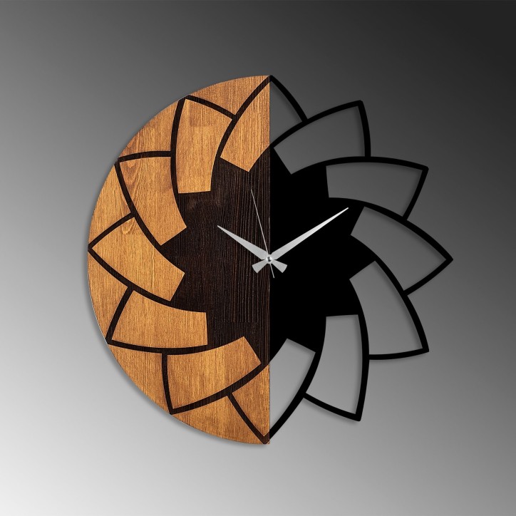 Reloj de pared madera Modelo-80 nogal negro diámetro 56 cm