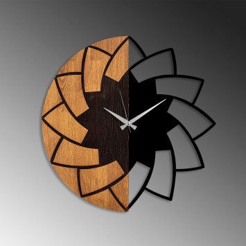 Reloj de pared madera Modelo -80 nogal negro diámetro 56 cm