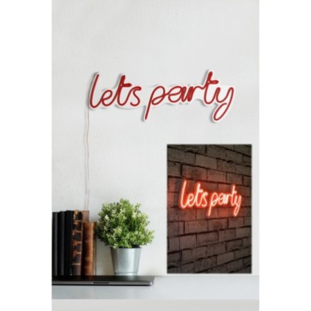 Iluminación LED decorativa de plástico Lets Party rojo 51x19x2 cm