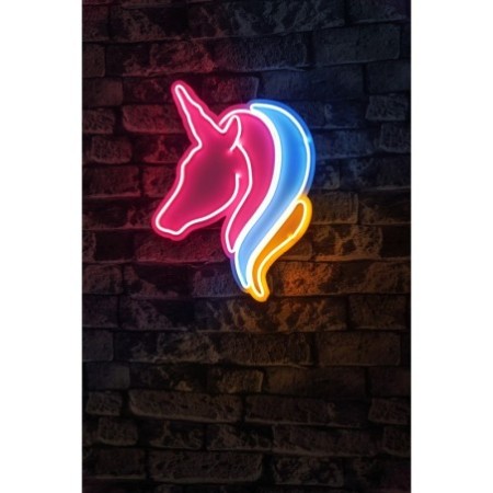 Iluminación LED decorativa de plástico Unicorn amarillo azul blanco