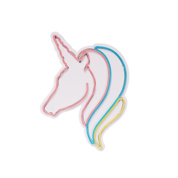 Iluminación LED decorativa de plástico Unicorn amarillo azul blanco