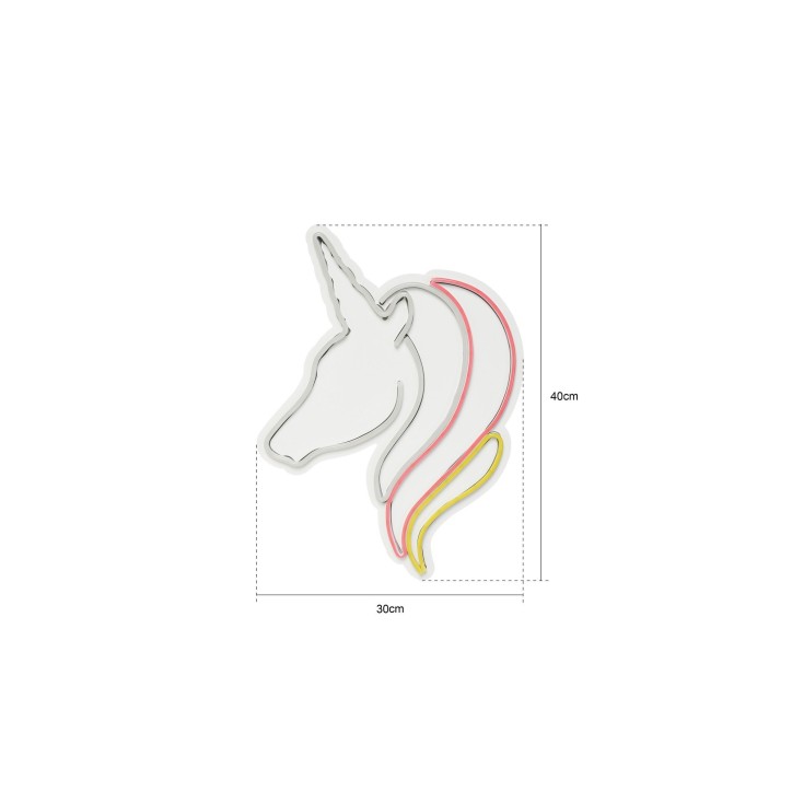 Iluminación LED decorativa de plástico Unicorn amarillo azul blanco