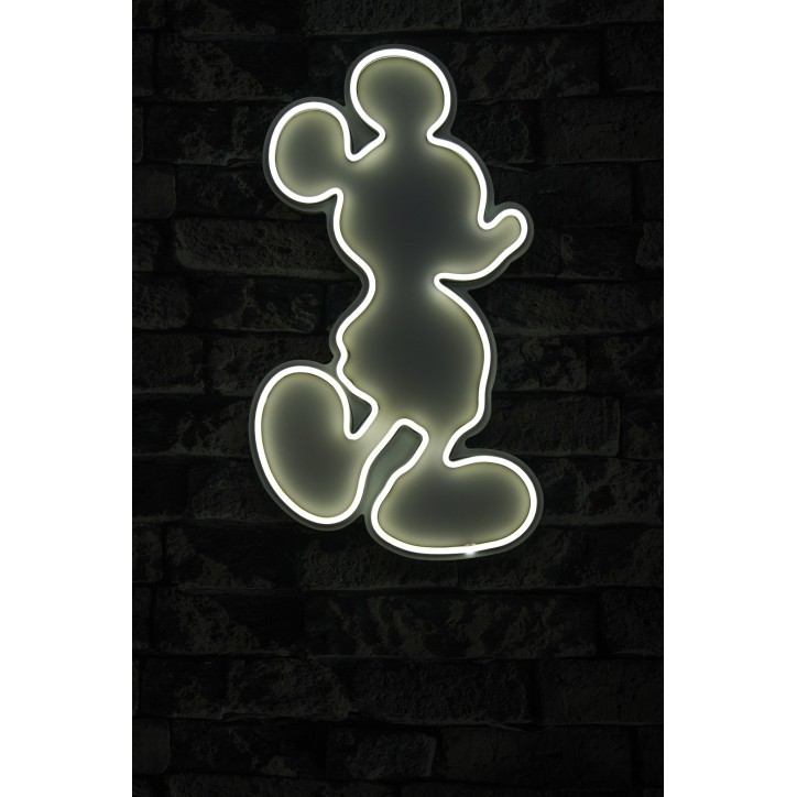 Iluminación LED decorativa de plástico Mickey Mouse blanco 27x49x3 cm