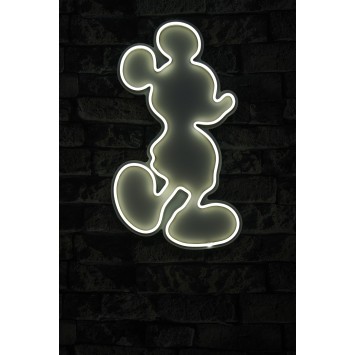 Iluminación LED decorativa de plástico Mickey Mouse blanco 27x49x3 cm