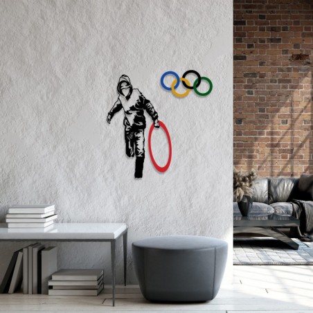 Decoración pared de metal Banksy-7 multicolor 62x61 cm