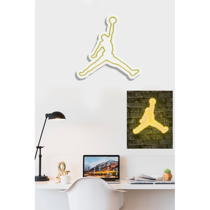 Iluminación LED decorativa de plástico Basketball amarillo 42x40x2 cm