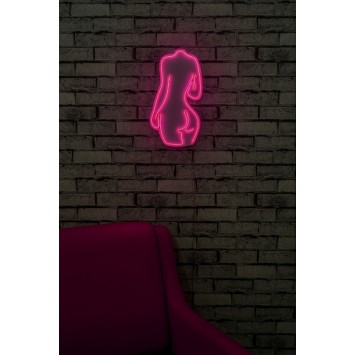 Iluminación LED decorativa de plástico Sexy Woman rosa 22x42x2 cm