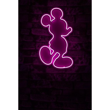 Iluminación LED decorativa de plástico Mickey Mouse rosa 27x49x3 cm