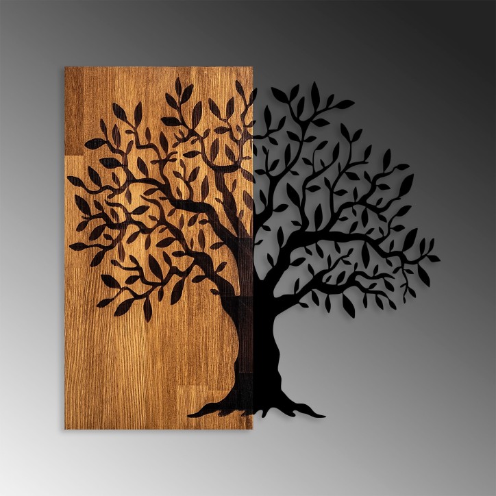 Decoración pared de madera Mysterious Tree-371 nogal negro 60x58 cm