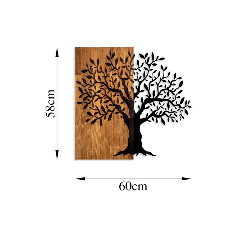 Decoración pared de madera Mysterious Tree-371 nogal negro 60x58 cm