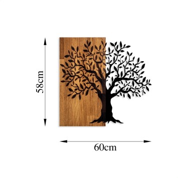 Decoración pared de madera Mysterious Tree -371 nogal negro 60x58 cm