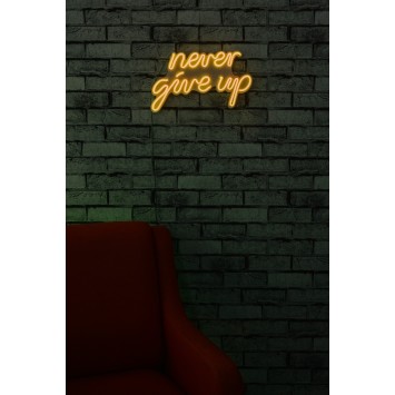 Iluminación LED decorativa de plástico Never Give Up amarillo 39.5x23x2 cm