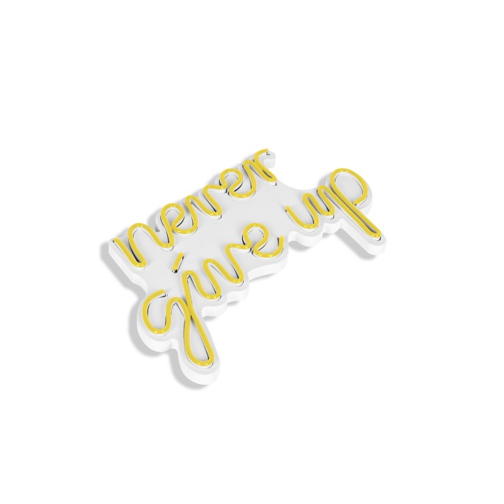 Iluminación LED decorativa de plástico Never Give Up amarillo 39.5x23x2 cm