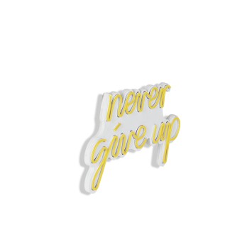 Iluminación LED decorativa de plástico Never Give Up amarillo 39.5x23x2 cm