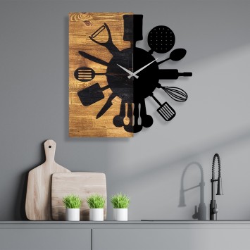 Reloj de pared madera Modelo 32 nogal negro 60x3x58 cm