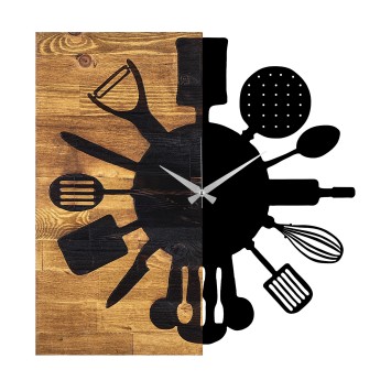 Reloj de pared madera Modelo 32 nogal negro 60x3x58 cm