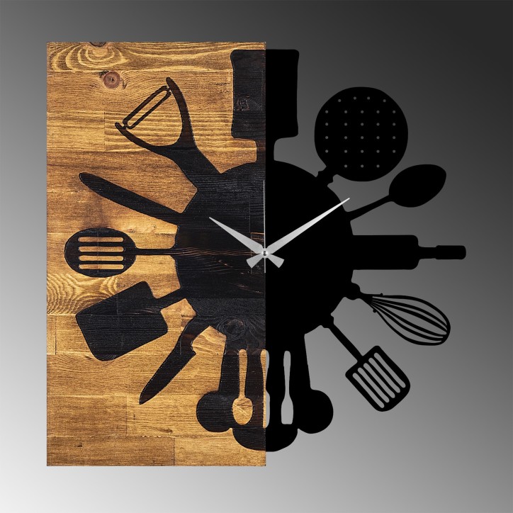 Reloj de pared madera Modelo 32 nogal negro 60x3x58 cm