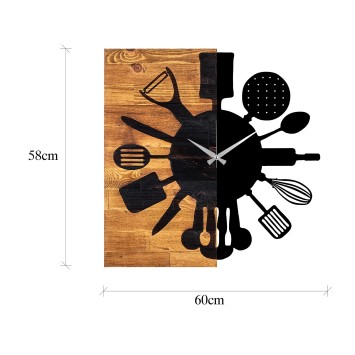 Reloj de pared madera Modelo 32 nogal negro 60x3x58 cm