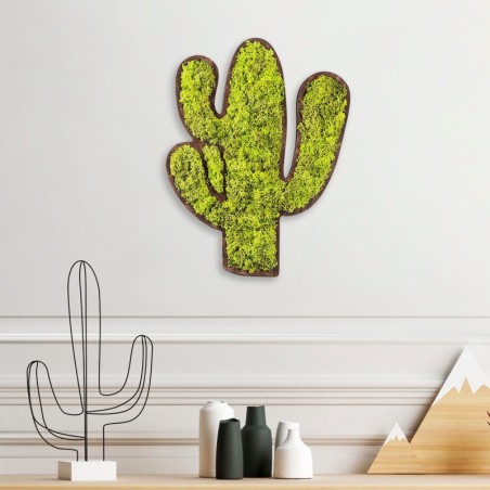 Decoración pared Cactus verde blanco 34x1.6x45 cm