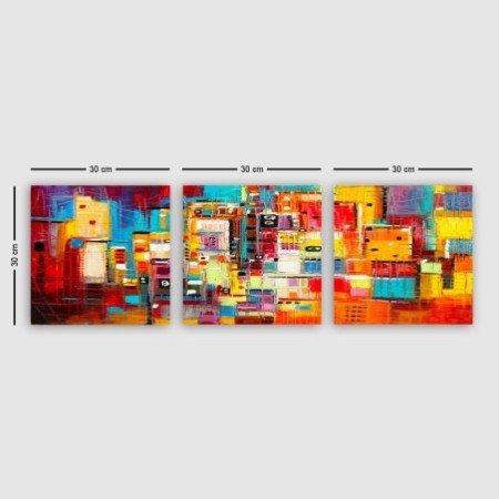 Pintura decorativa lienzo PDR6 multicolor 90x30 cm