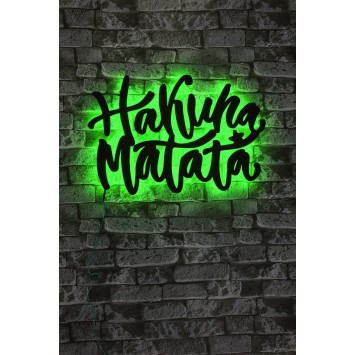 Iluminación LED decorativa Hakuna Matata verde 40x60 cm