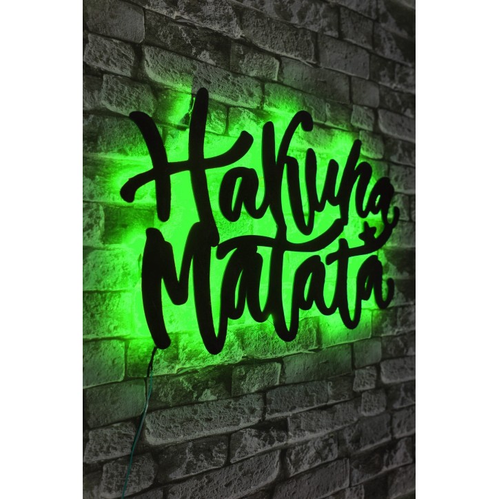 Iluminación LED decorativa Hakuna Matata verde 40x60 cm