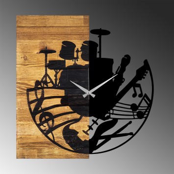 Reloj de pared madera Modelo 33 nogal negro 60x3x58 cm